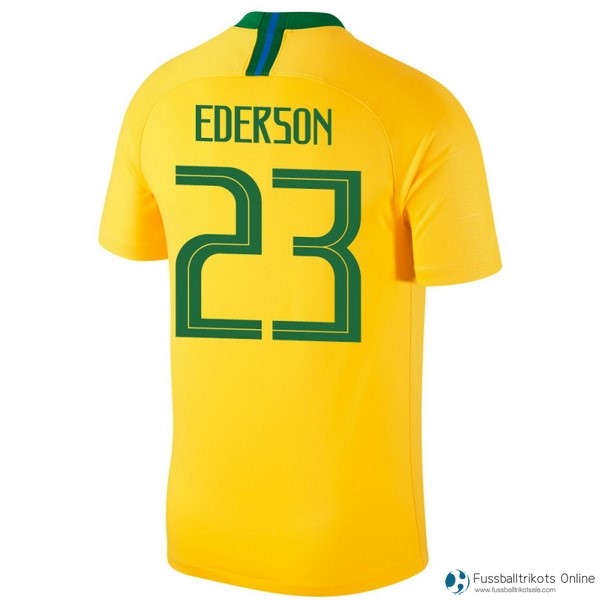 Brasilien Trikot Heim ederson 2018 Gelb Fussballtrikots Günstig